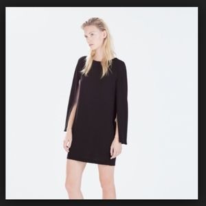 Zara RARE Black Cape Dress